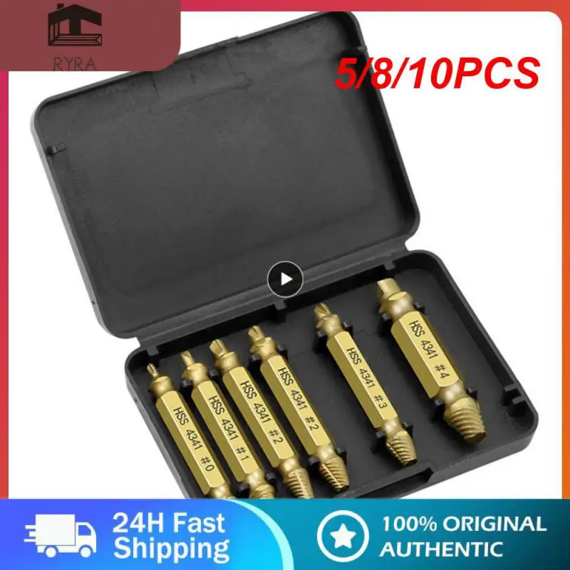

5/8/10PCS Damaged Screw Extractor Drill Bit Set Stripped Broken Screw Bolt Remover Extractor Easily Take Out Demolition Drill