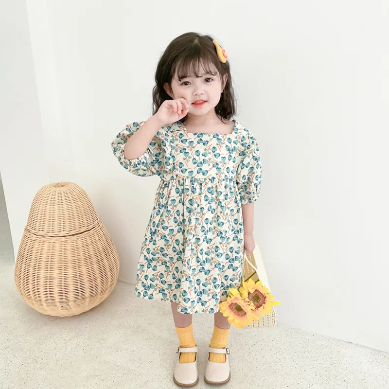 

Girls dress summer dress 2022 new children's floral skirt children's net red skirt baby foreign princess skirt tide