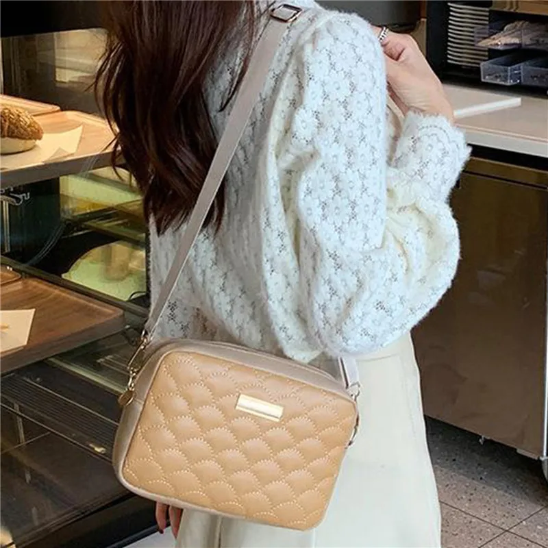 

Embroidered Messenger Bags Printing PU Leather Shoulder Crossbody Bag for Women Fashion Large Capacity Female All-Match Bags
