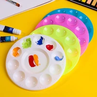 4 colors of colorful plastic paint palettes 10 wells round pallet washable painting tray for party diy craft and art painting