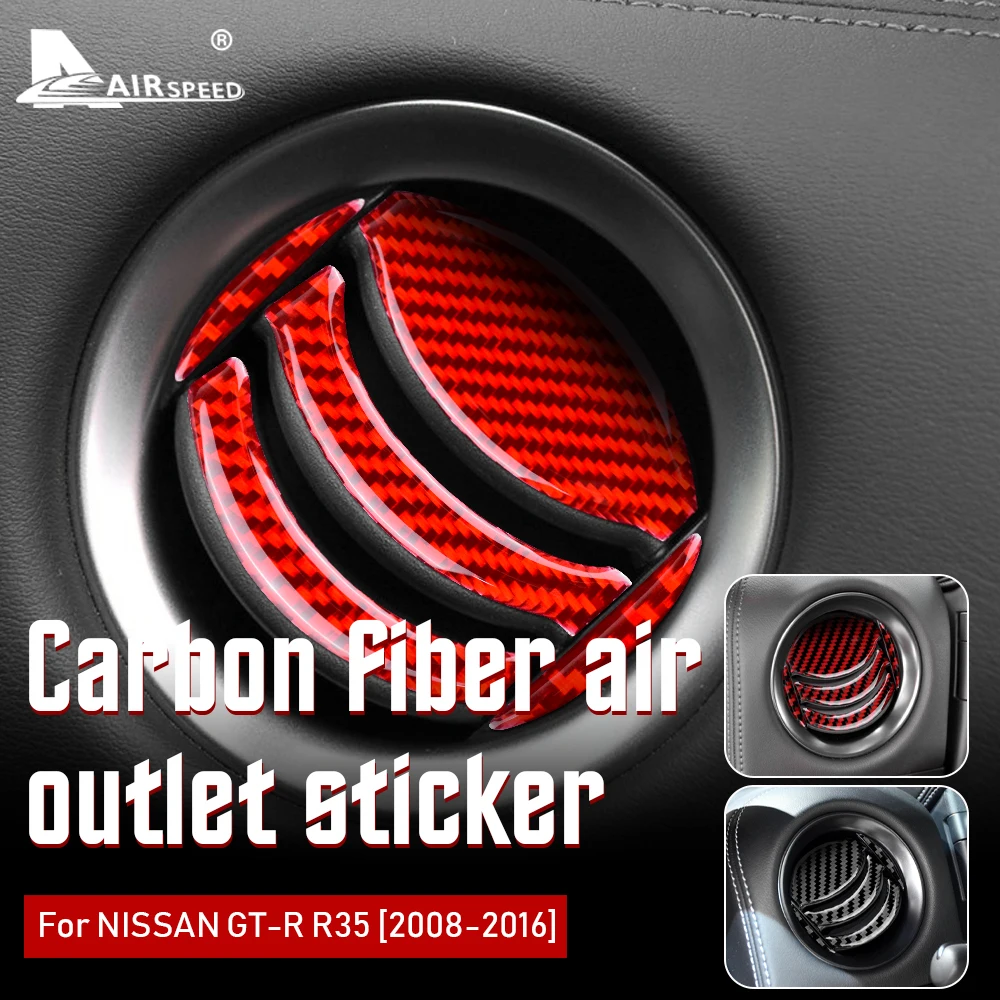 

AIRSPEED углеродное волокно для Nissan GTR R35 2008-2016 аксессуары внутренняя отделка центральный кондиционер выпускной клапан наклейка