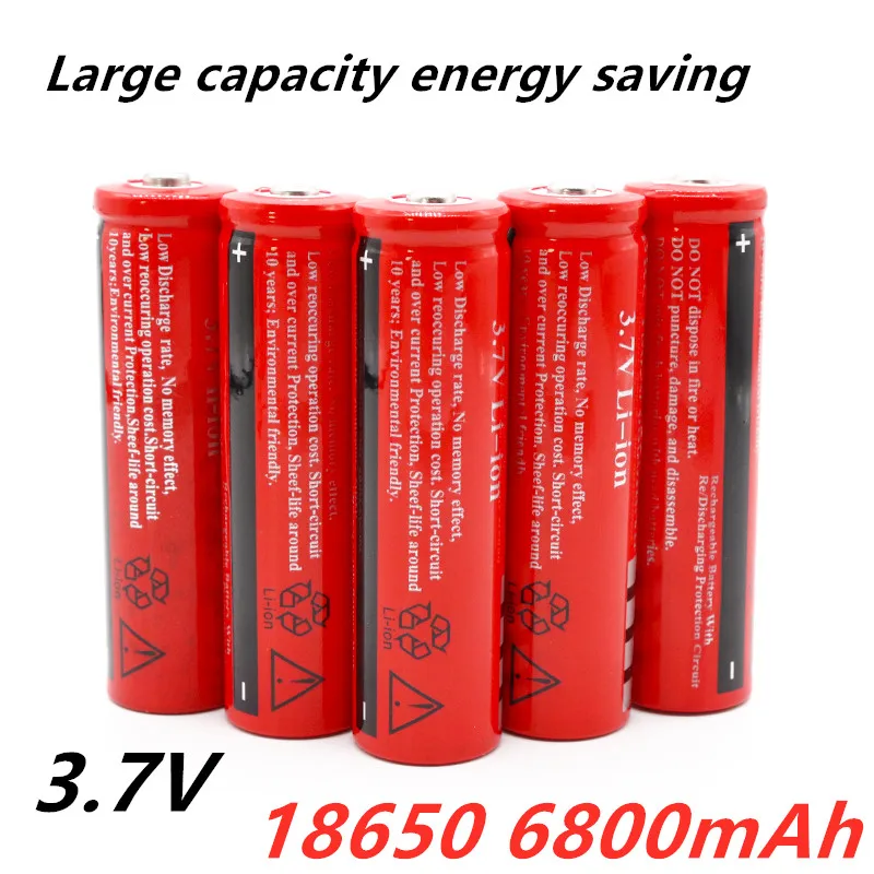 

18650Battery 3.7V6800mah Suitable for LED Flashlight Electric Toys Electronic Equipment Rechargeable Li-Ion Battery Wholesale
