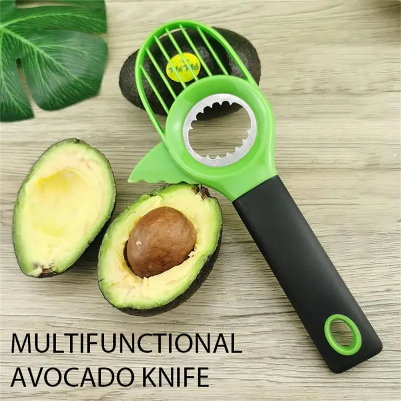 

3 In 1 Avocado Slicer Shea Corer Butter Fruit Peeler Cutter Pulp Separator Plastic Knife Kitchen Vegetable Tools Kitchen Gadgets