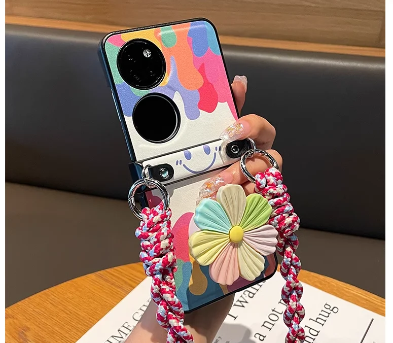 Симпатичный шарнирный кожаный чехол сделай сам для OPPO Find N3Flip N2Flip Huawei Pocket2 P50Pocket