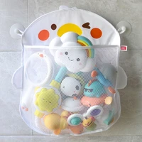baby bath toy bathroom mesh bag kids cartoon animal duck net toy storage bag with strong suction cup bathtub water toy organizer