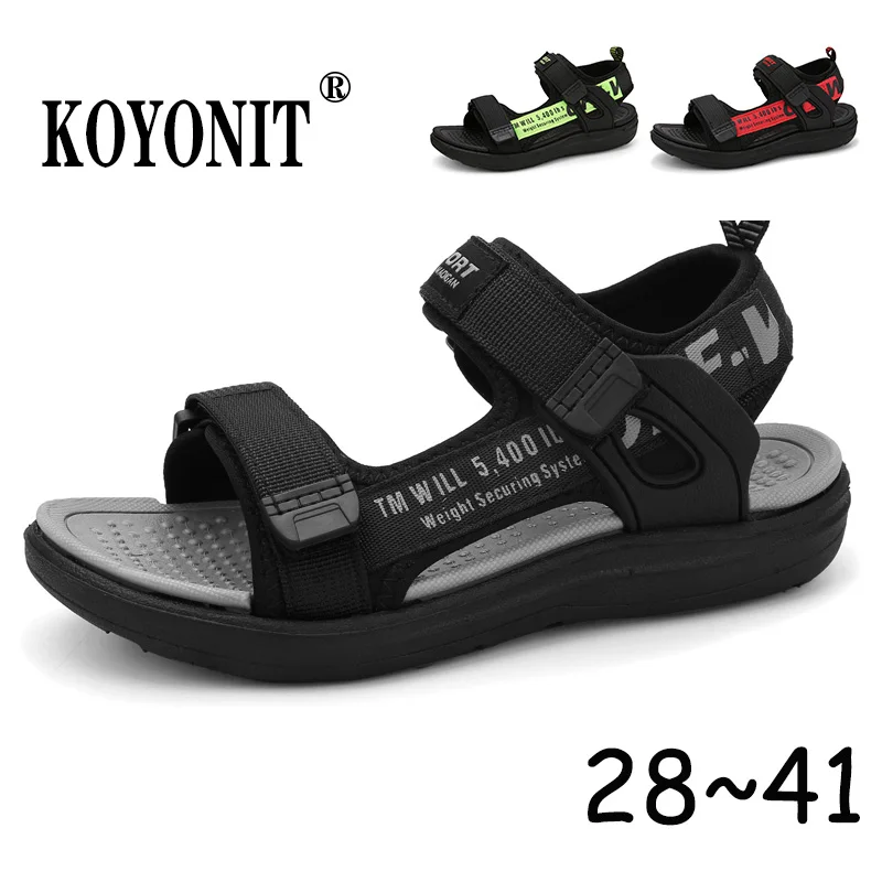 Летние модные детские дизайнерские пляжные сандалии для улицы школьные тапочки