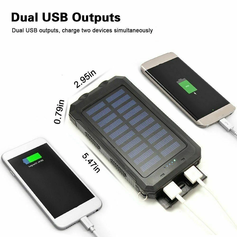 Внешний аккумулятор на солнечной батарее с 2-мя USB-портами 80000 мАч |
