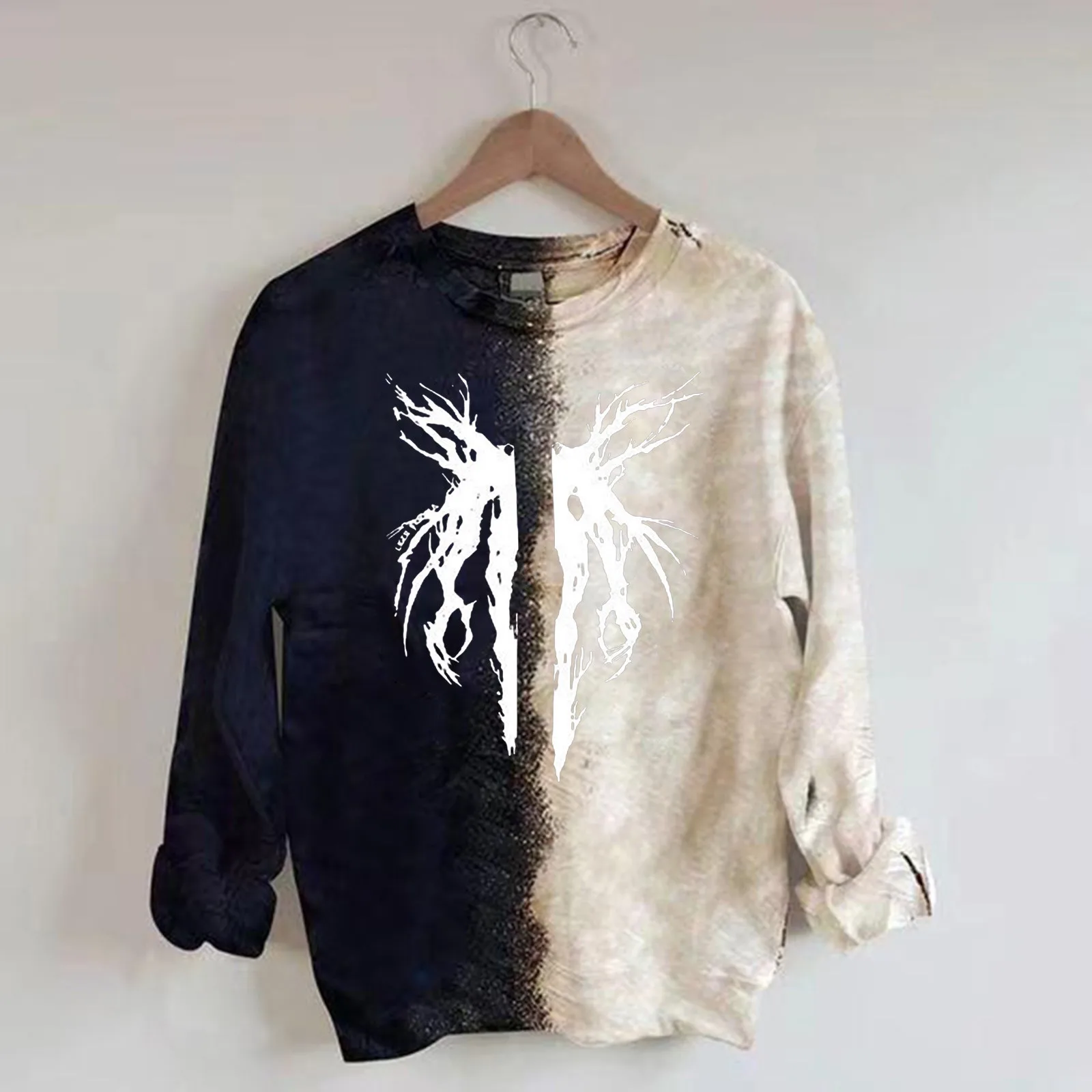 

Women Long Sleeve Sweatshirt Casual Round Neck Loose Pullover Autumn Sweatshirt Tops Gothic Retro Style Streetwear Outfits Top