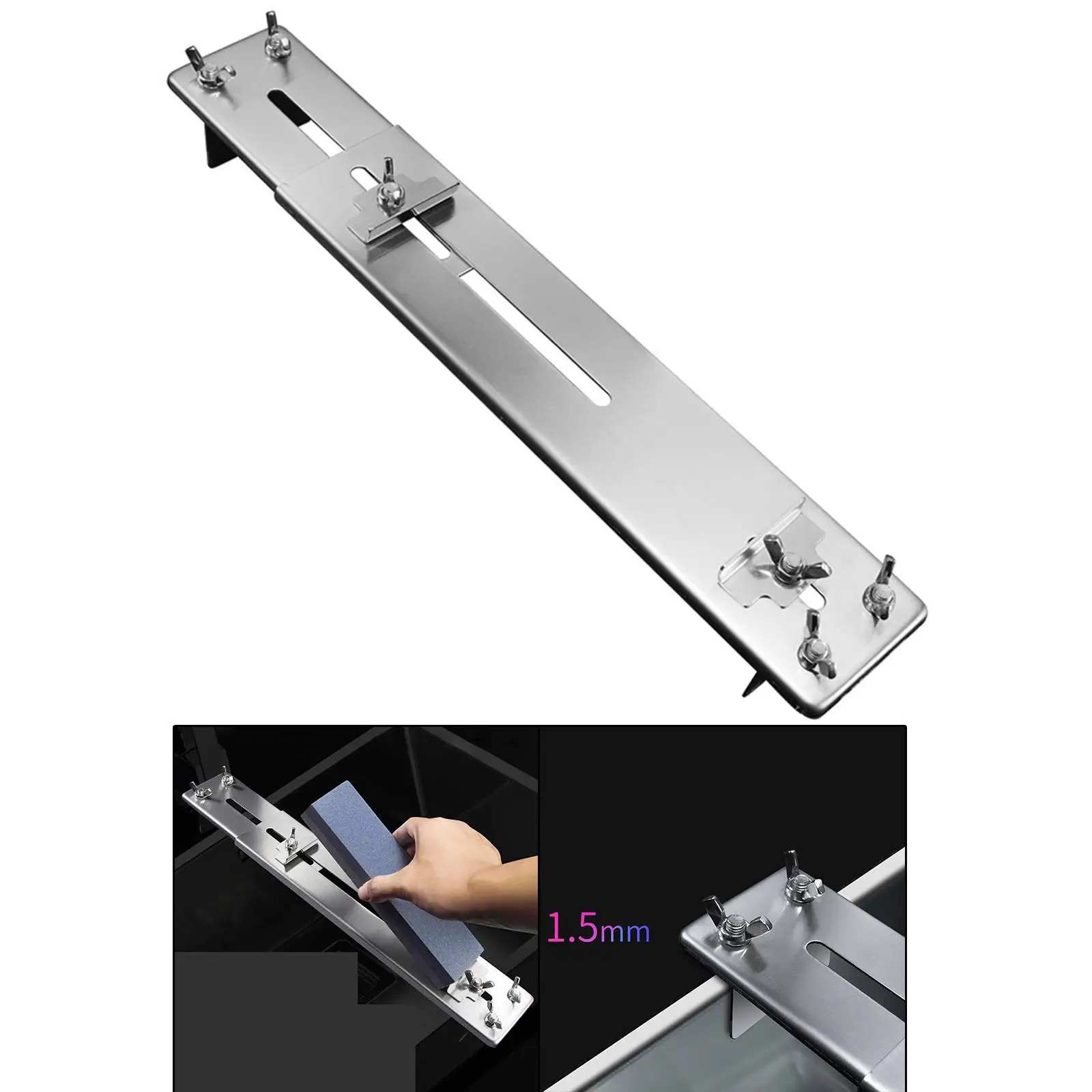 

Stainless Steel Knife Sharpener Sharpening Stone Frame Hand Tools Non-Slip Adjustable Bracket Whetstone Holder for Kitchen Sink