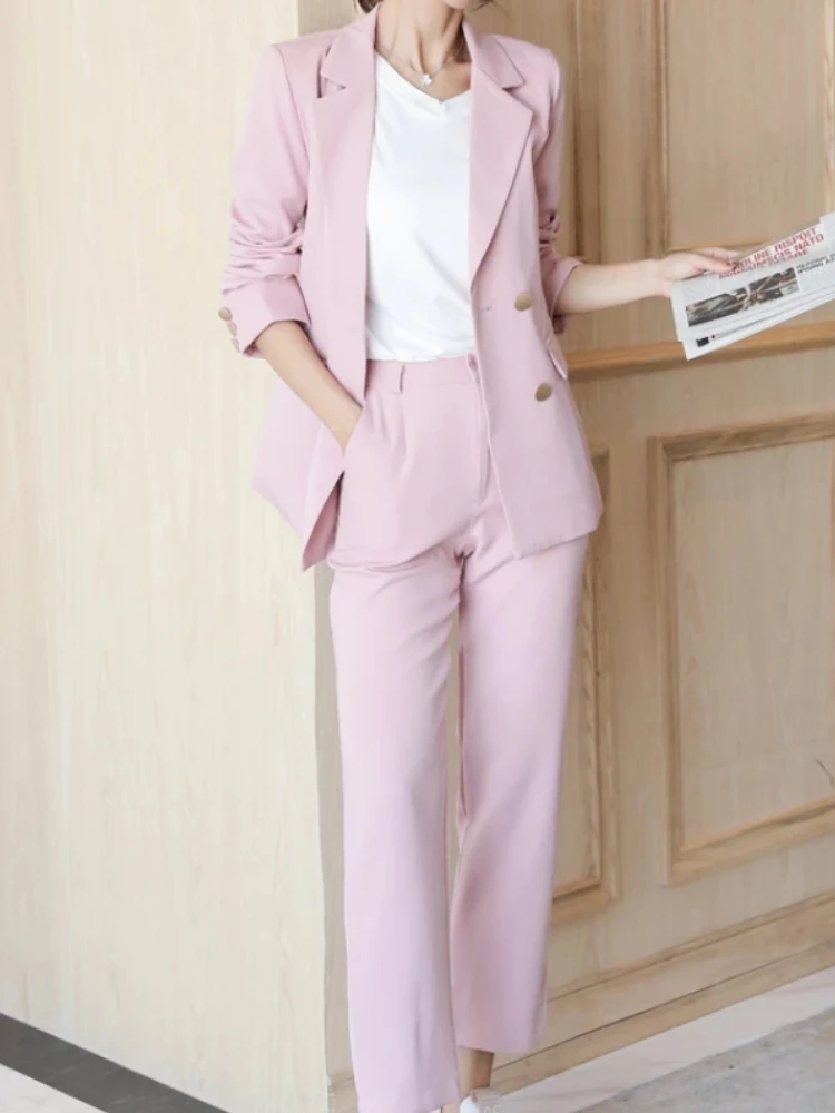 Female Fashion Workwear Trousers Suit 