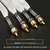 hifi occ silver plated hifi audio rca interconnection cable carbon fiber gold plated plug amplifier speaker signal line