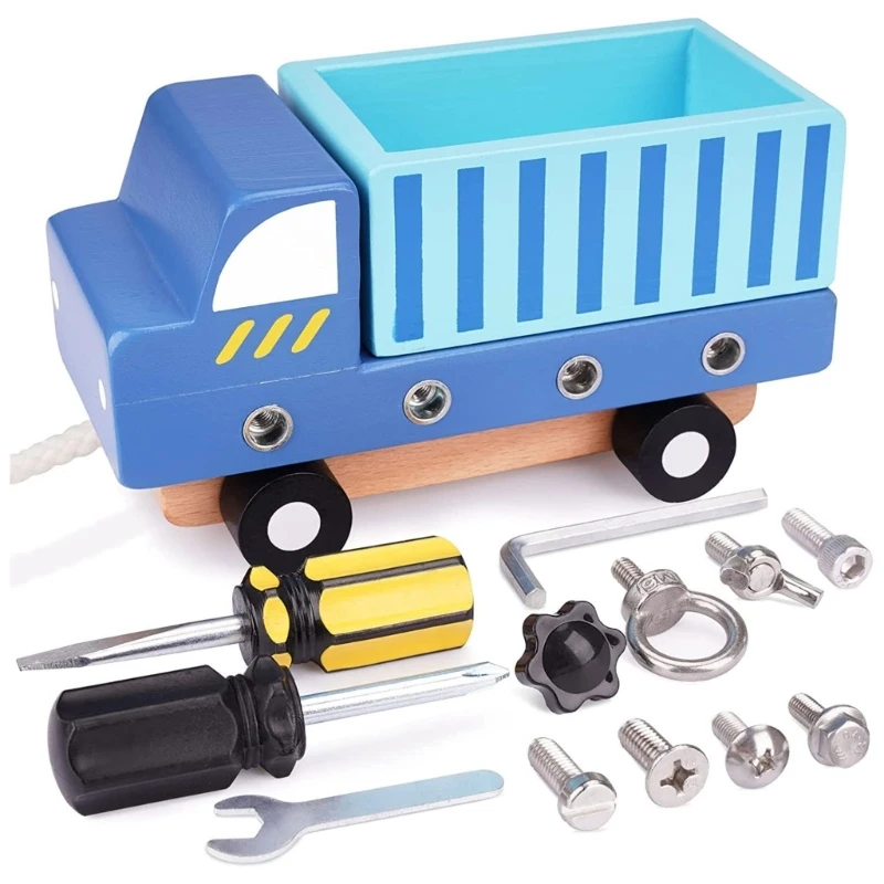 

Demolitions Car Toy Pull Car Toy Busy Truck Toy Montessori Screwdriver Board Set