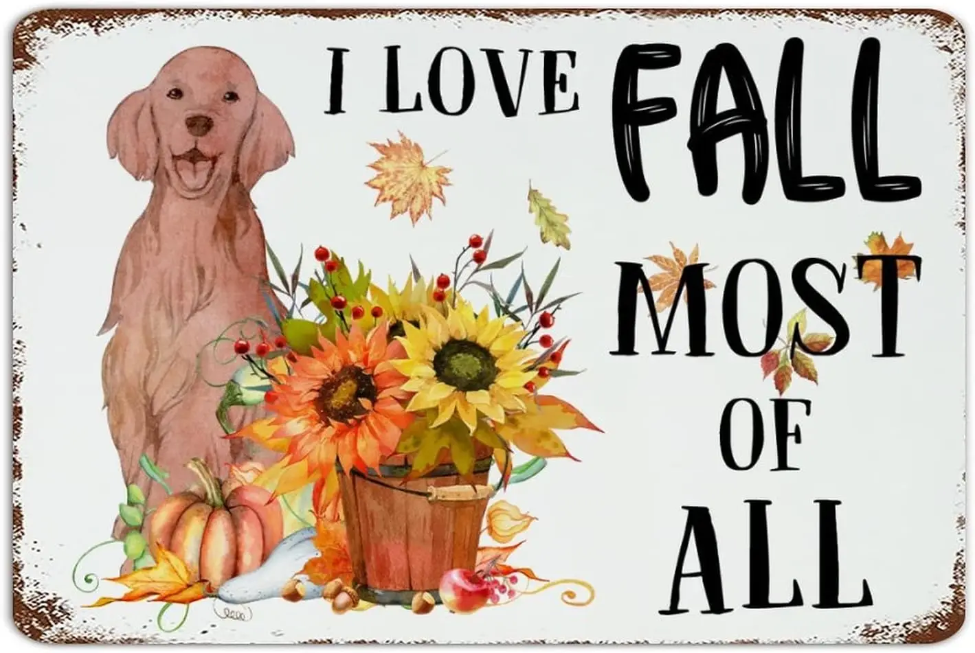 utrvelco Love Fll Most of ll Metl Sgns Cusm Lundry Coffee Br Dnng Room Wll Decorns Tn Sgn Pumpkn Frm Hrvests for