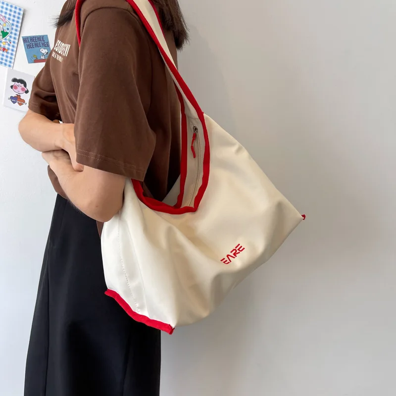 

Холщовая женская сумка через плечо, Женская Студенческая сумка-тоут для покупок, 2022, большая модная Корейская сумка для книг, хлопчатобумаж...