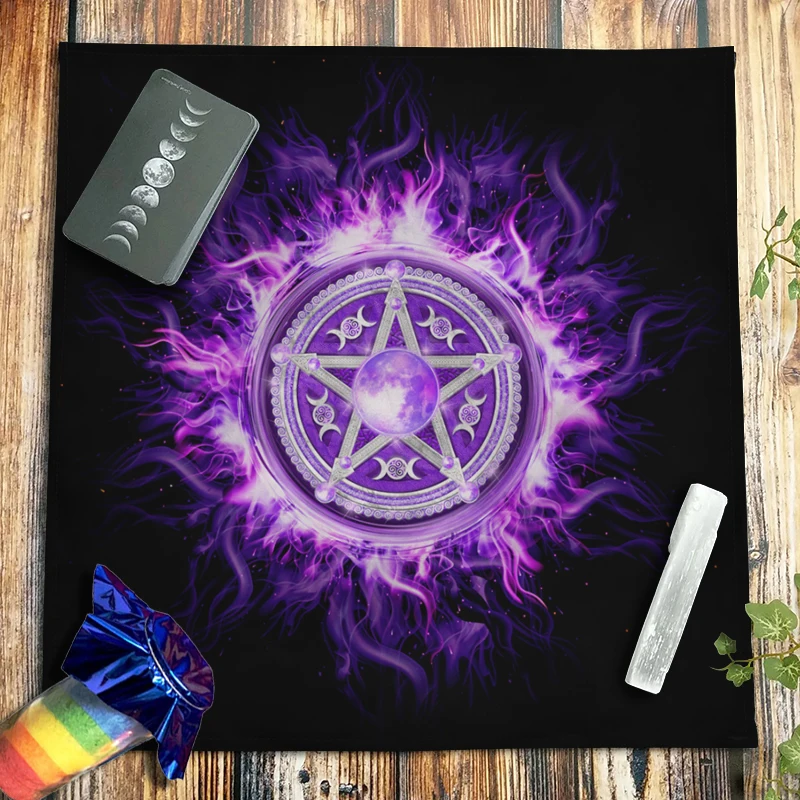 

Altar Cloth Pagan Witchcraft Oracle Card Mat Divination Fortune Astrology Rainbow Flower of Life Tarot Card Tablecloth
