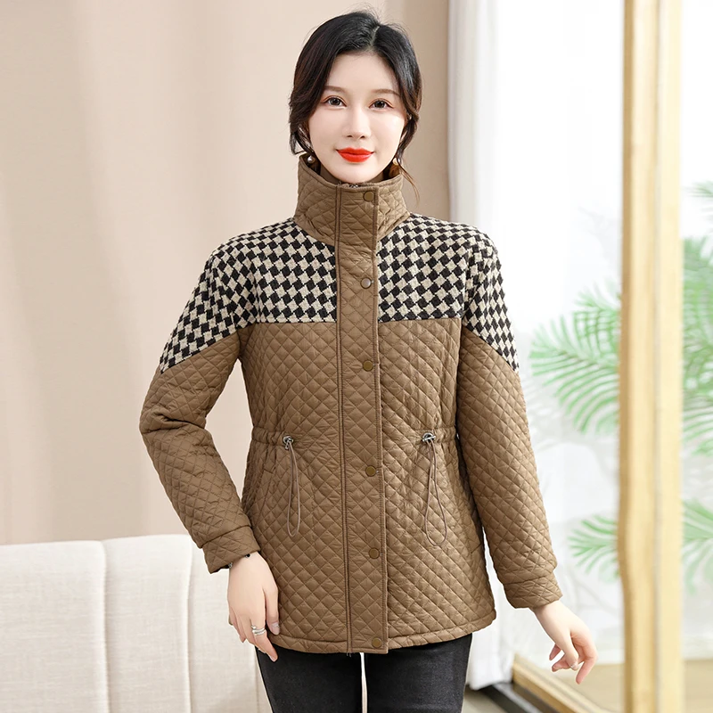 

Женское пальто средней длины с кулиской, новинка 2023, зимняя куртка, женские парки с хлопковой подкладкой, пальто