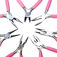 1 piece cute pink color handle anti slip splicing and fixing jewelry pliers tools equipment for diy jewelery accessory design