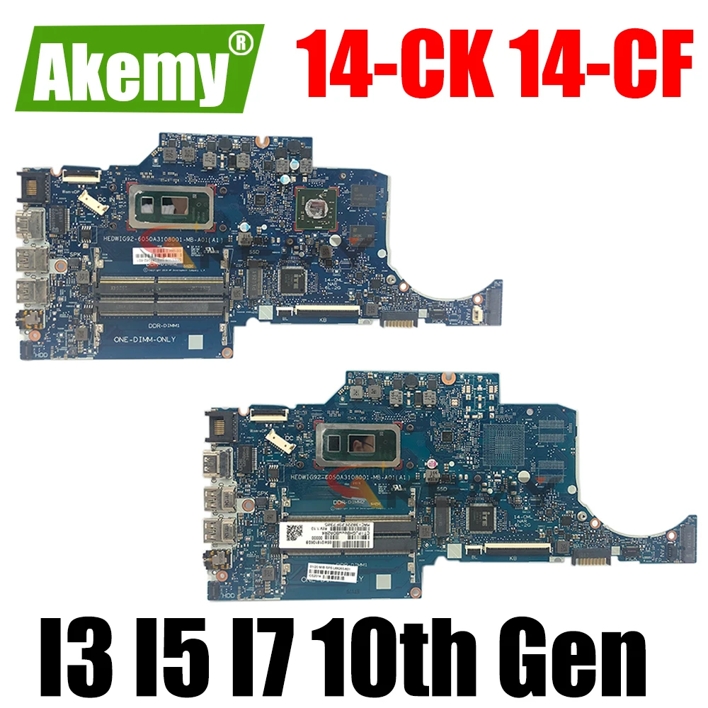 

Материнская плата для ноутбука HP 14-CK 14-CF 14-CR 14S-CF 14S-CR 240 G7, материнская плата 6050A3108001, материнская плата I3 I5 I7 10-го поколения ЦП V2G