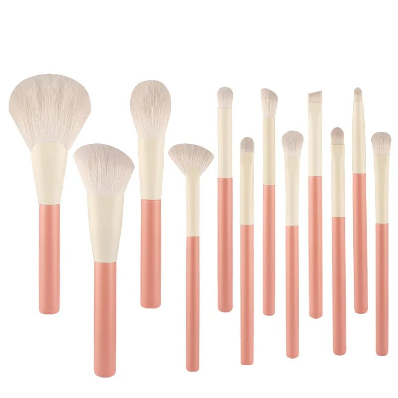

12Pcs Pink Makeup Brush Set Concealer Blush Loose Powder Eye Shadow Highlight Foundation Lip Make Up Brush Beauty Cosmetic Tools