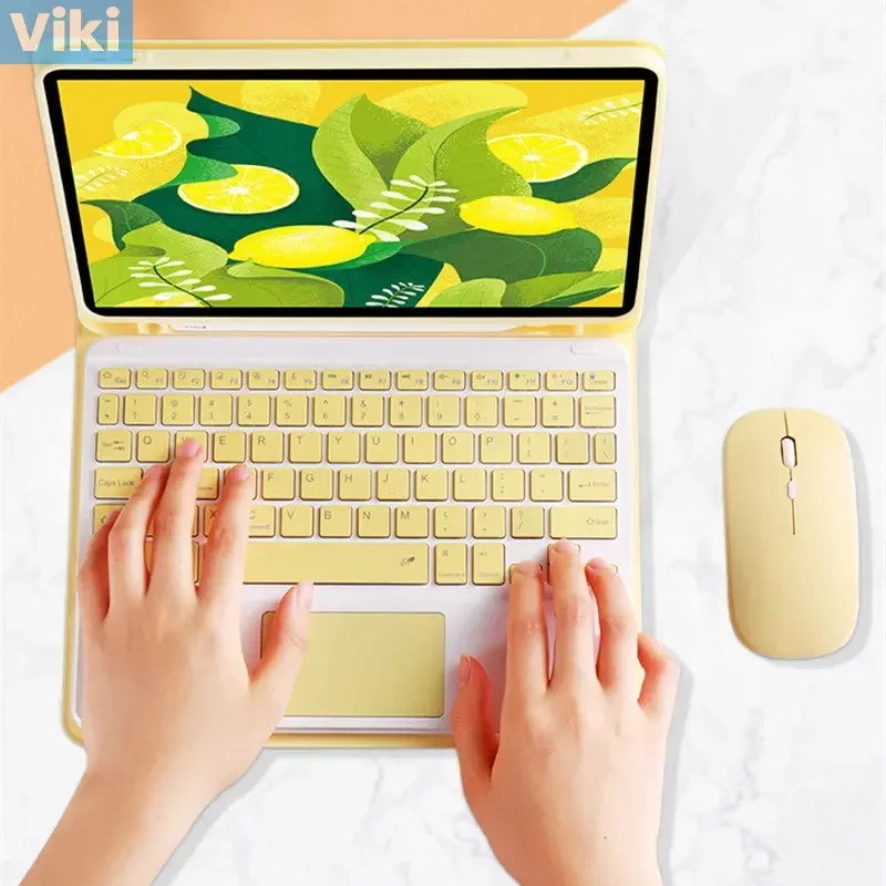 Фото Беспроводная Bluetooth-мышь K&K с магнитным чехлом-клавиатурой для iPad 10-го поколения 2022, Funda 10.9 Air 5 4, Smart Cover для iPad Pro 9.7, 10.2, 10.5 №2