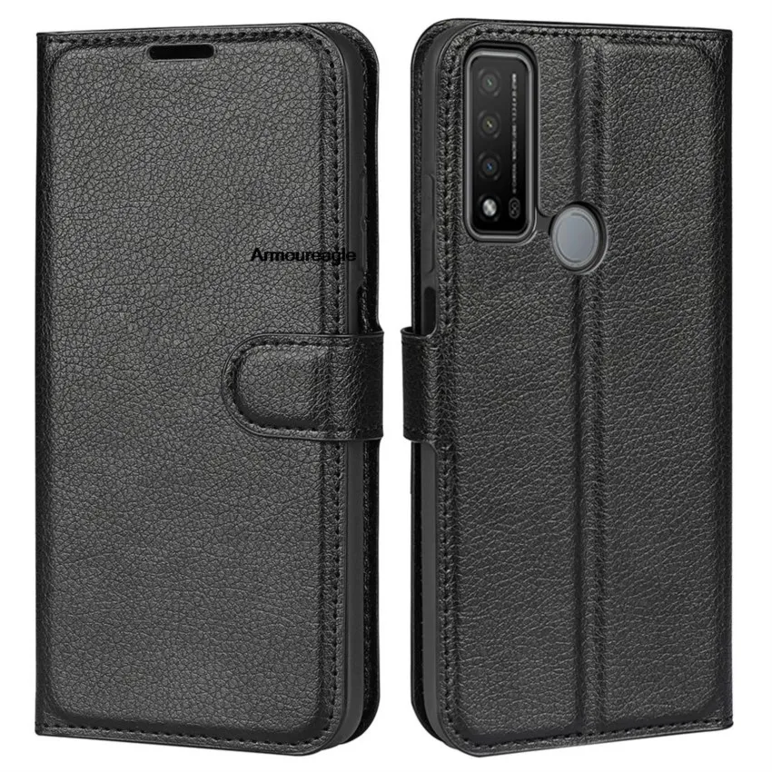 Чехол t767h для tcl 20r 5g (6 52 дюйма) чехол-кошелек стент книжный стиль флип-кожа черный