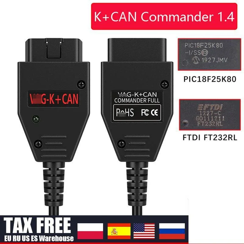 Для VW K CAN Commander 1.4 FTDI FT232RL PIC18F25K80 OBD2 Диагностический инструмент сканера для Golf/Bor Jetta