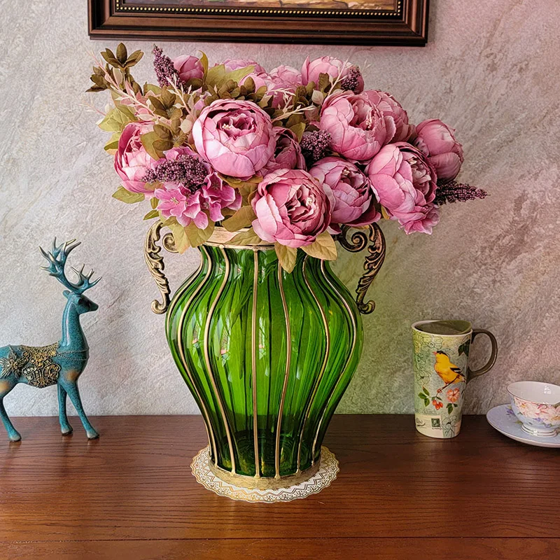 "Green Glass Flowers Vases Nordic Terrarium Girls Transparent Design ...