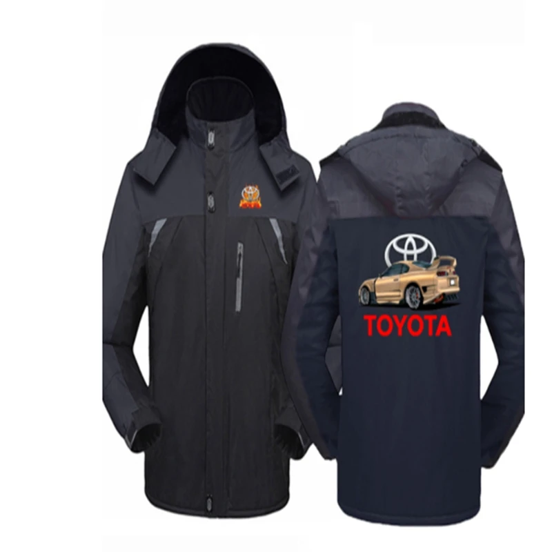 

NEW Wintertime Men TOYOTA Windbreak Plus Velvet Thick Warm Windproof Fur Coats Male Military Hooded Anorak Jackets