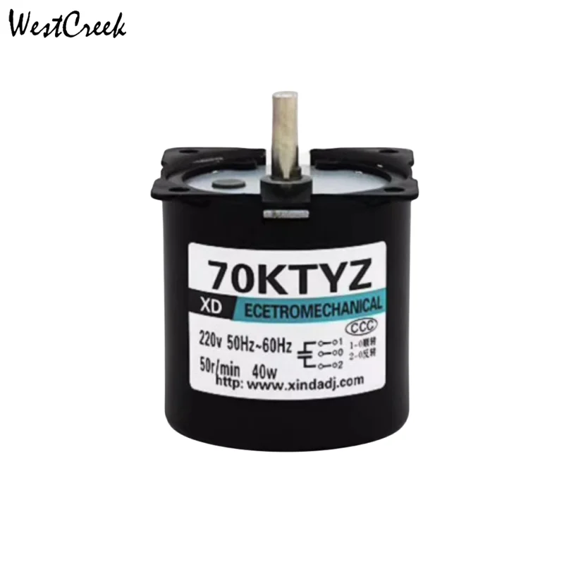 

220V AC 40W Low Speed Geared Motor 70KTYZ Permanent Magnet Synchronous Motor Adjustable Direction High Torque Low Noise Motor