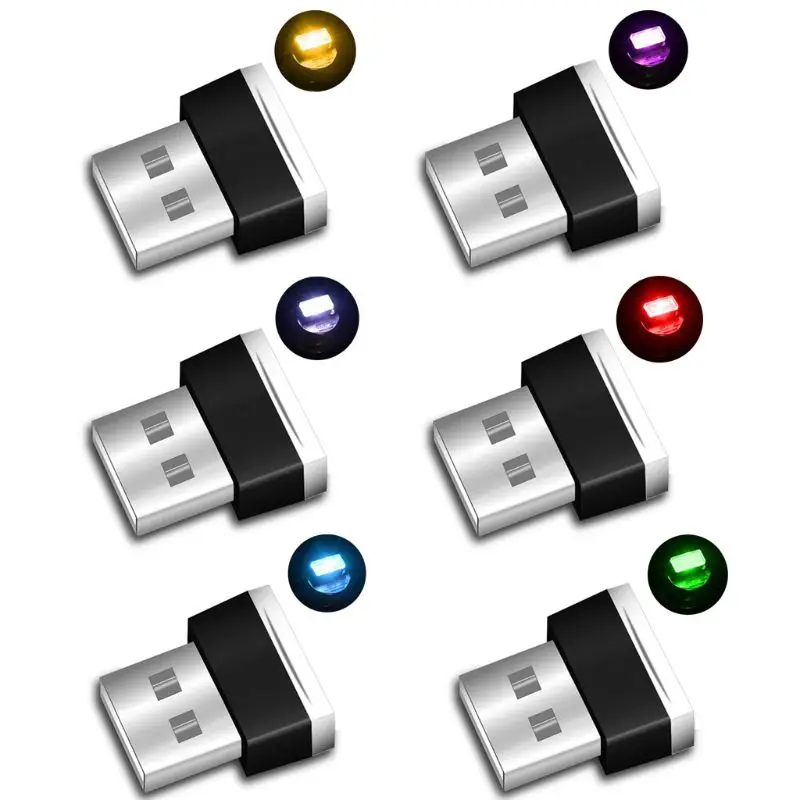 

Миниатюрные светодиодные ночники с USB, атмосферная лампа для салона автомобиля, автомобильное украшение, окружающее освещение, светодиодна...
