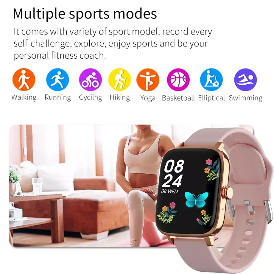 

Smart Watch Women Android Bluetooth Fitness Tracker Heart Rate Monitor Blood Pressure Waterproof Sports Smartwatch for Ladies