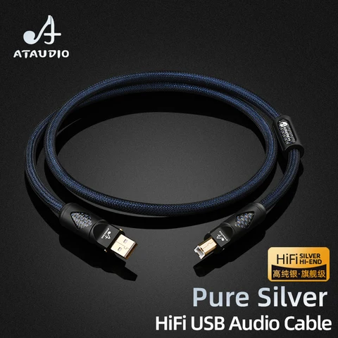 ATAUDIO HiFi USB 2.0 аудио кабель из чистого серебра