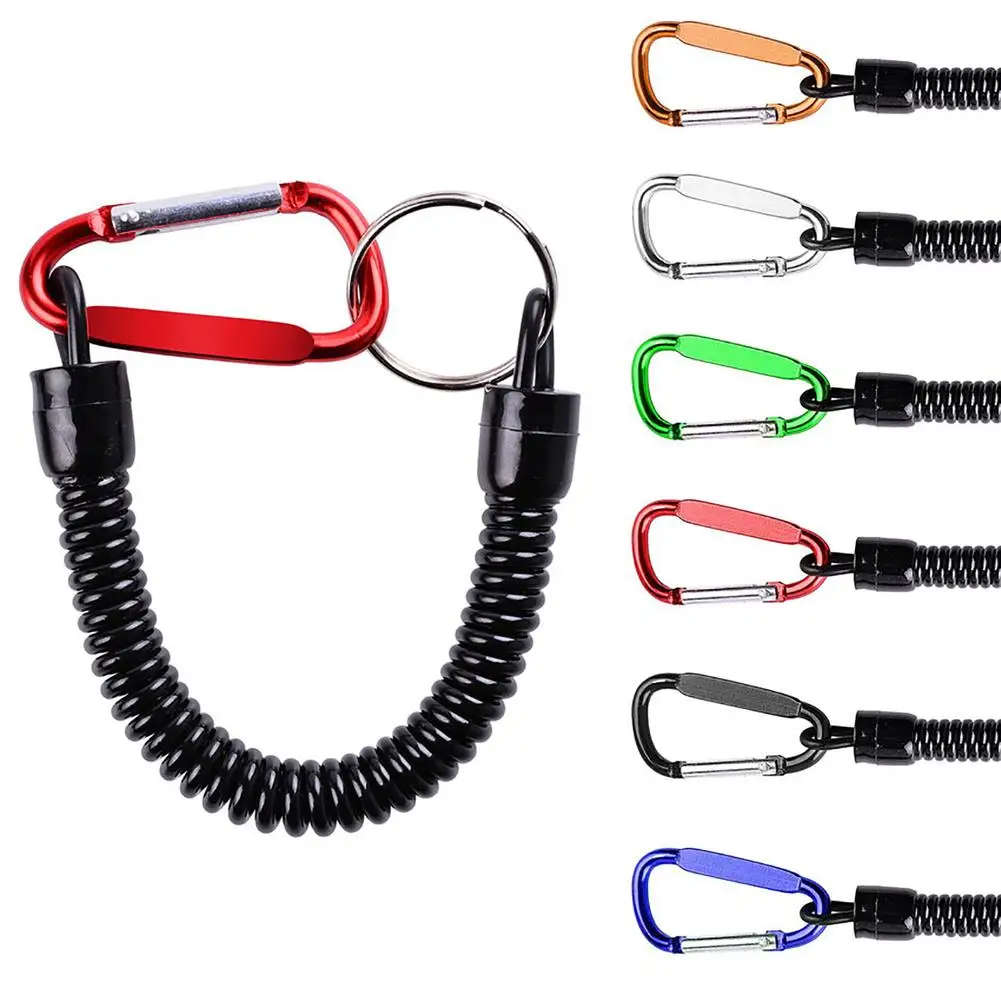 

5pcs Outdoor Anti-Lost Keychain Rope Fishing Rod Protective Lanyard Telescopic Anti-Lost Key Ring Security Tools Fishing Kit