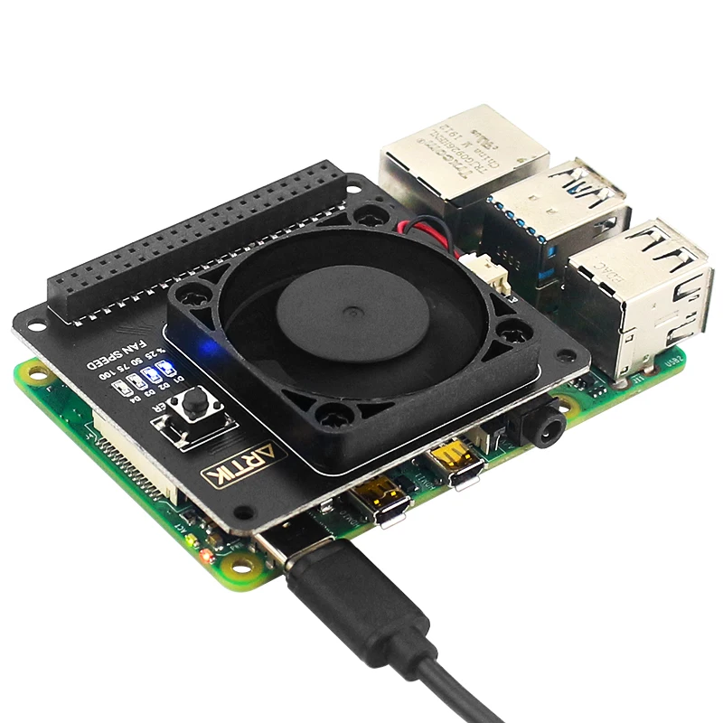 Фото Аргоновый вентилятор для Raspberry Pi 4B 3B + 3B, вентилятор контроля температуры с кнопкой питания №5