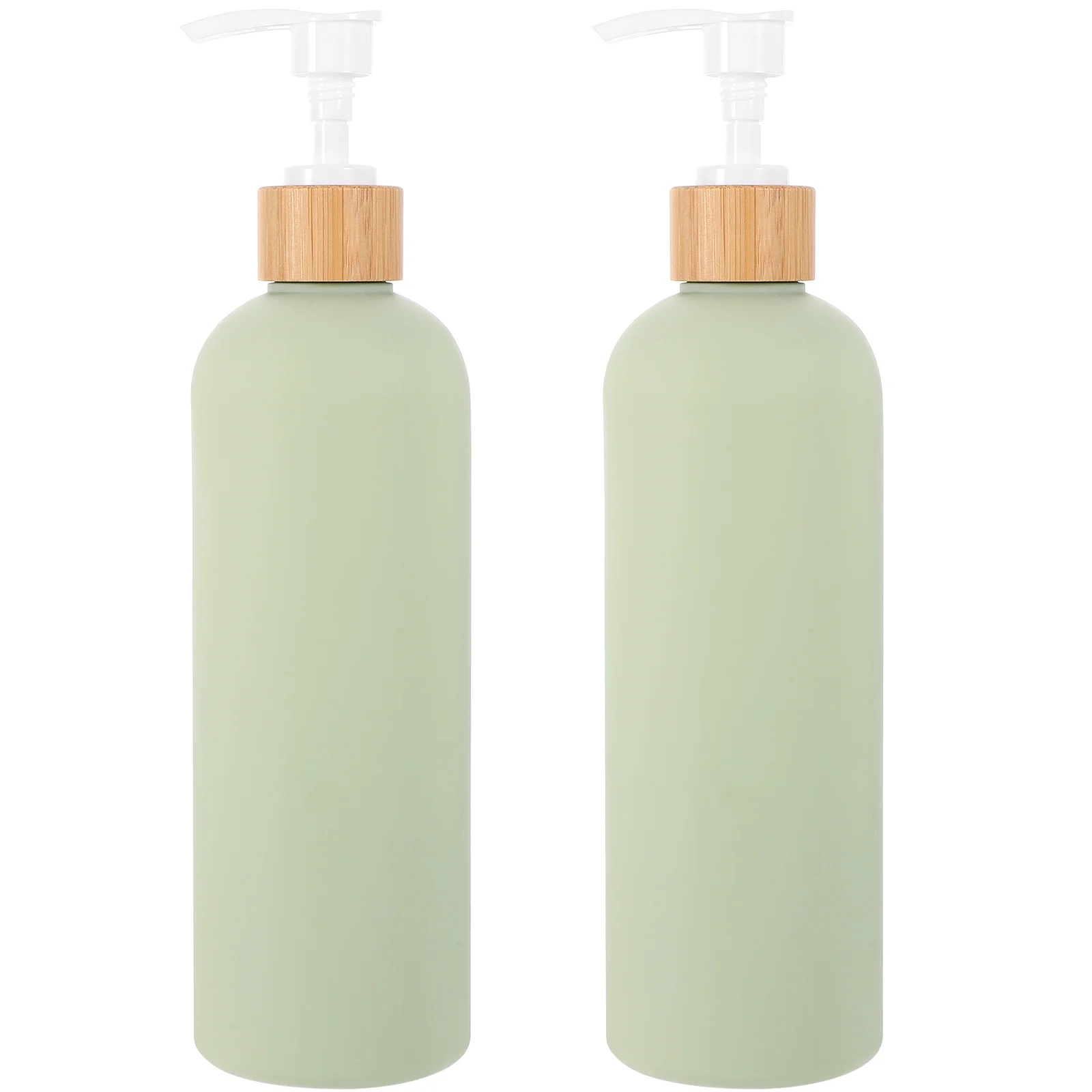 

2 Pcs Press Pump Dispenser Dish Soap Body Wash Lotion Bottle Dispensers Refillable Shampoo Conditioner Bottles Bamboo
