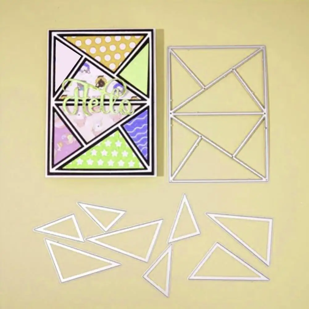 

Rectangle Triangular Background Cutting Dies DIY Scrapbooking Crafts Photo Cards New Album Greeting Decorative Dies Arrival F5O0