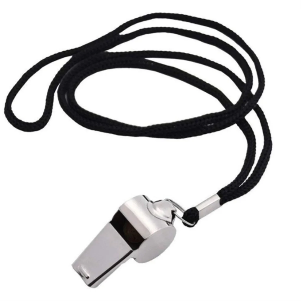 

Stainless Steel Whistle With a Lanyard Professional Coaches Lifeguards Survival Tools Outdoor Referee Whistles Sports