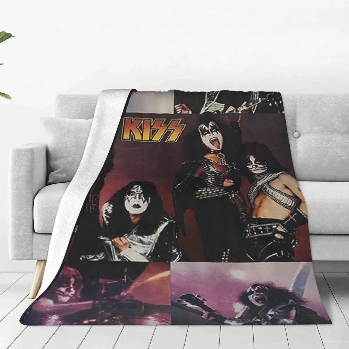 

Одеяло Kiss рок-группы, Фланелевое дышащее теплое покрывало Retor Super Star, для постельного белья, кушетки, на лето