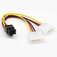 dual molex 4 pin to 6 pin pci express pci e power adapter cable for video card y cable