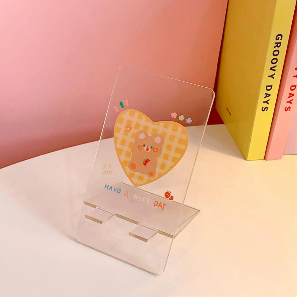 

Cute Patterns Office Stationery Acrylic Small And Portable Lazy Bracket Transparent Acrylic Phone Stand Mobile Phone Accessories