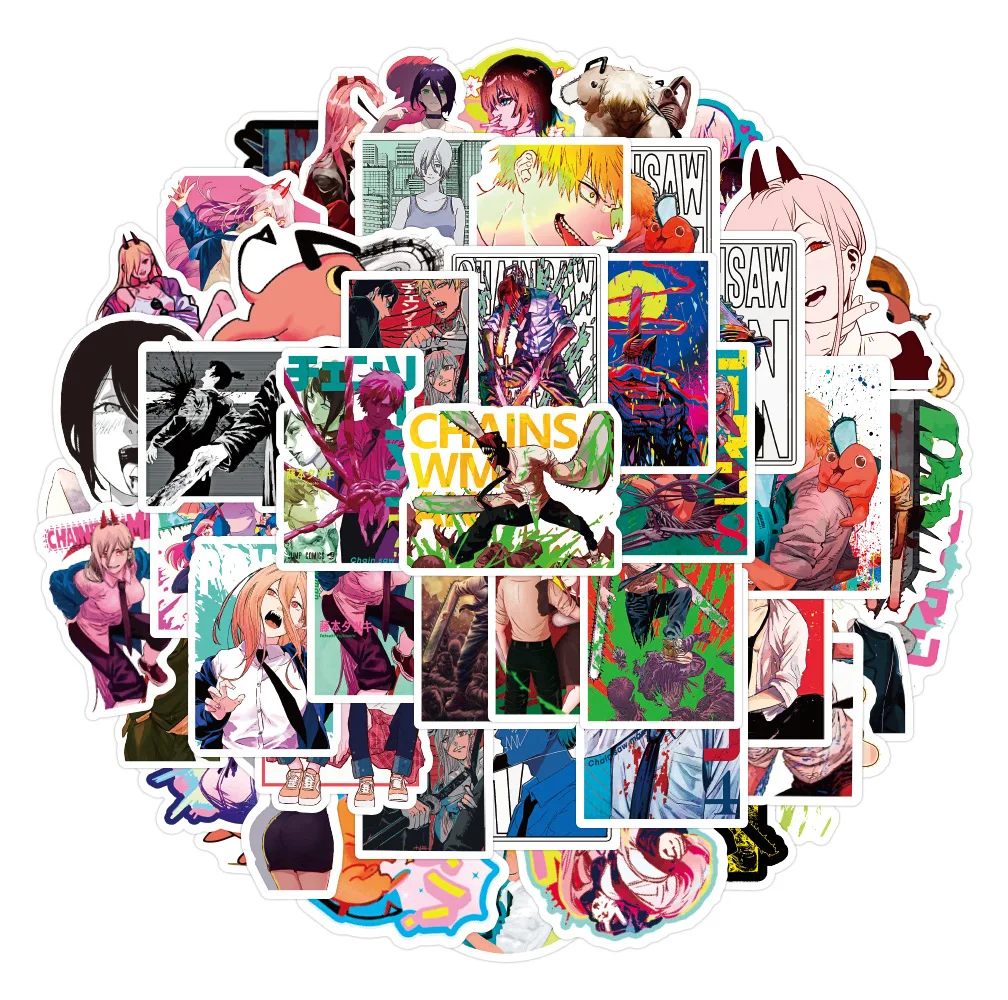 

Наклейки японские «Человек с цепной пилой», 10/50 шт.