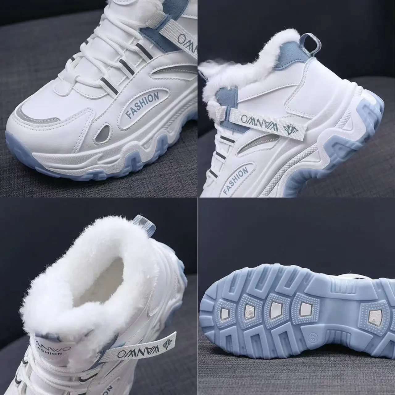 Женские кроссовки на платформе Нескользящие теплые
