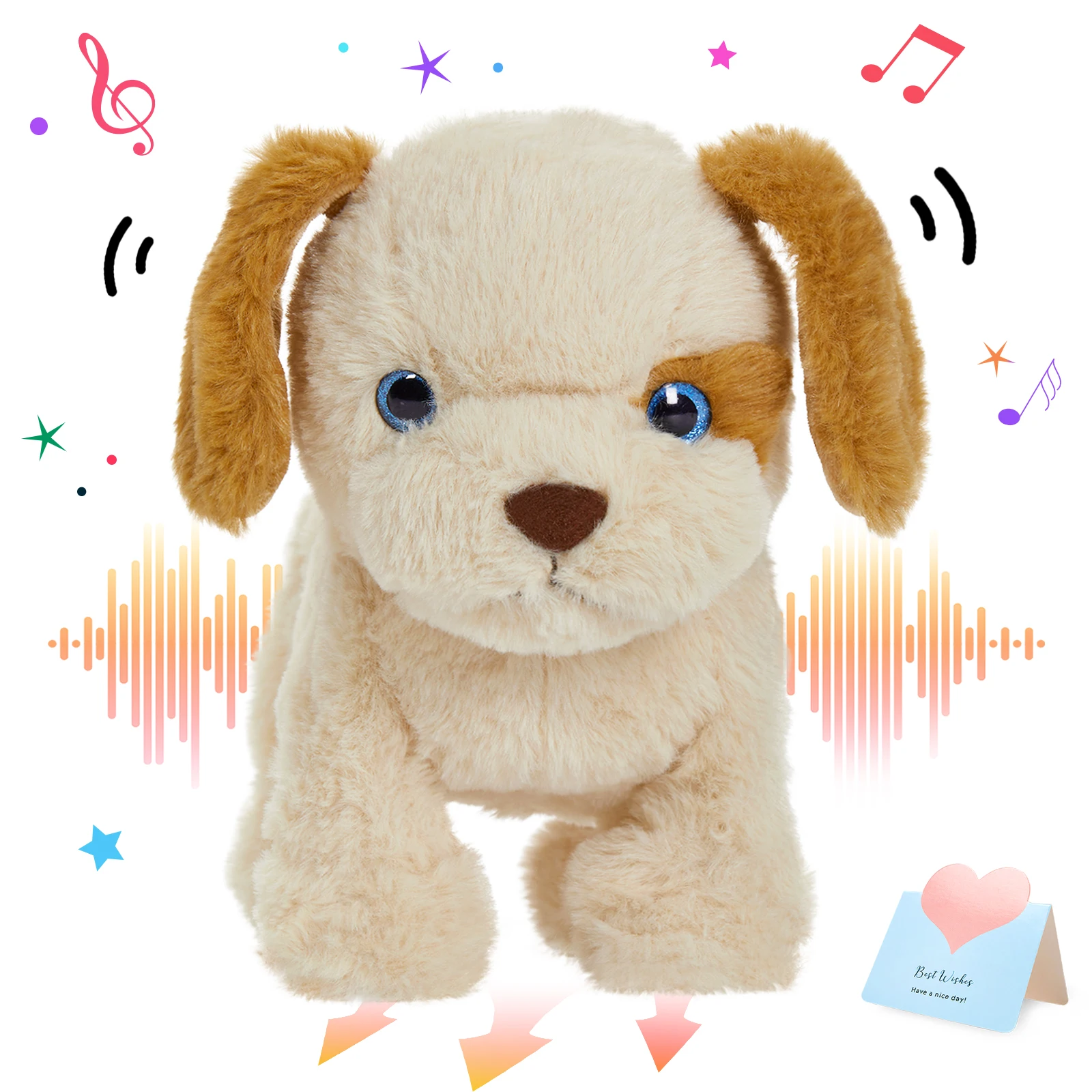 

28cm Singing Moving Dog Doll Plush Toy Cute Soft PP Cotton Birthday Gift Stuffed Animals for Girls High Quality Cute Kawaii Toy