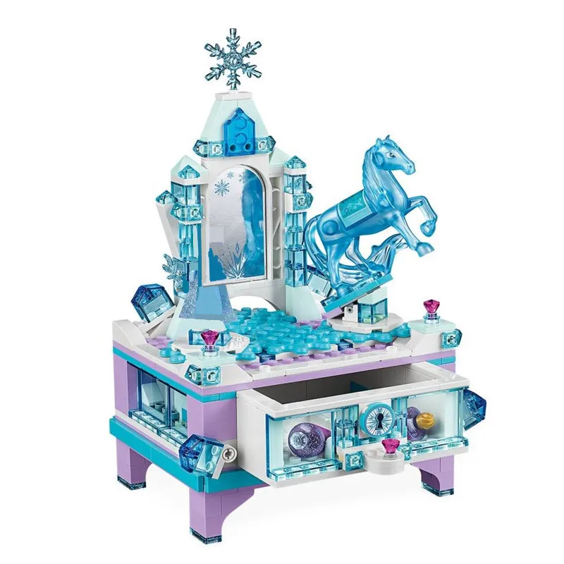 

Шкатулка для ювелирных изделий Эльзы, набор строительных блоков, Классическая модель фильма, детская игрушка для девочек, подарок для детей