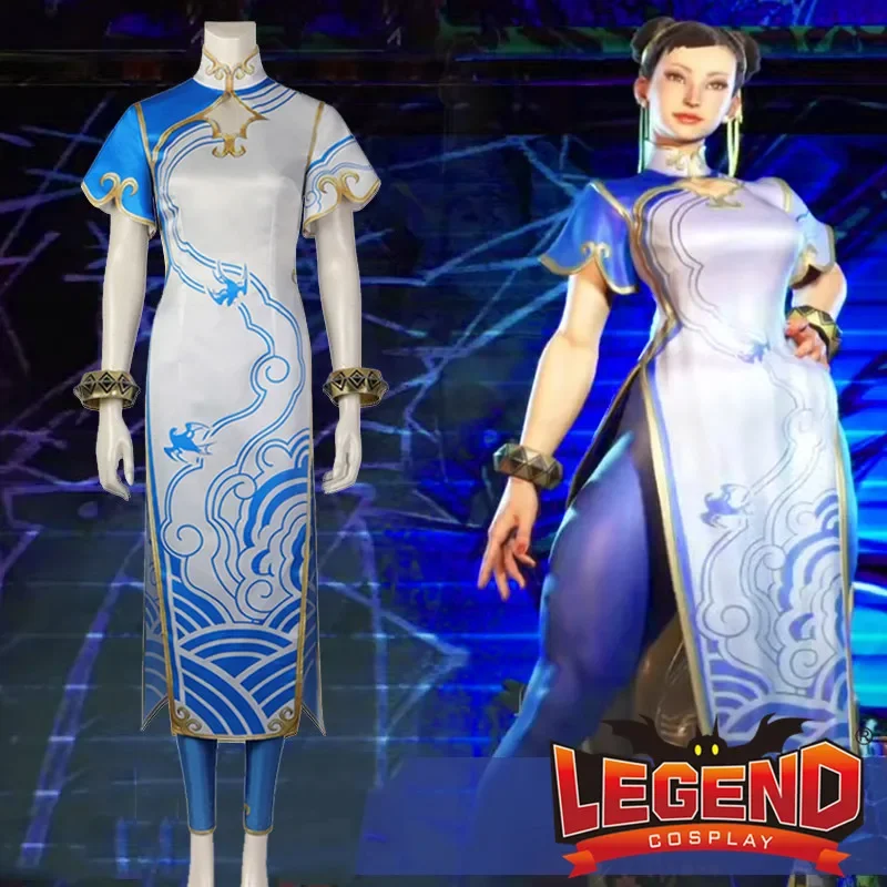 

Game Chun-Li Cosplay Costume Fighter Cheongsam Outfit Japanese Street Fighter Chunli Skirt Sexy Suit Halloween Carnival Party