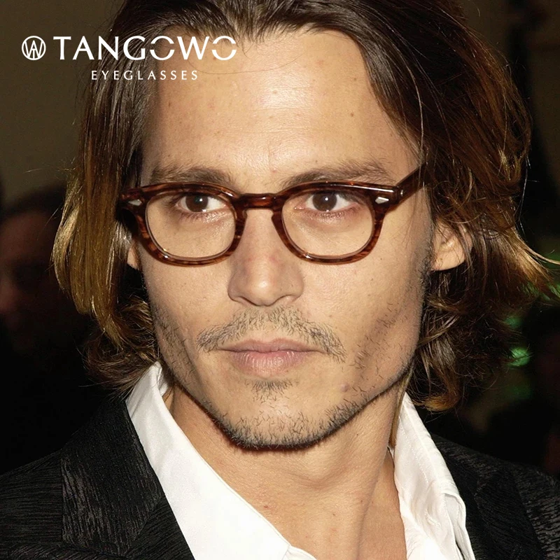 

2022 Johnny Depp Style Anti Blue Light Glasses Round Retro Men Women Brand Design Vintage Prescription Glasses Frames Spectacle