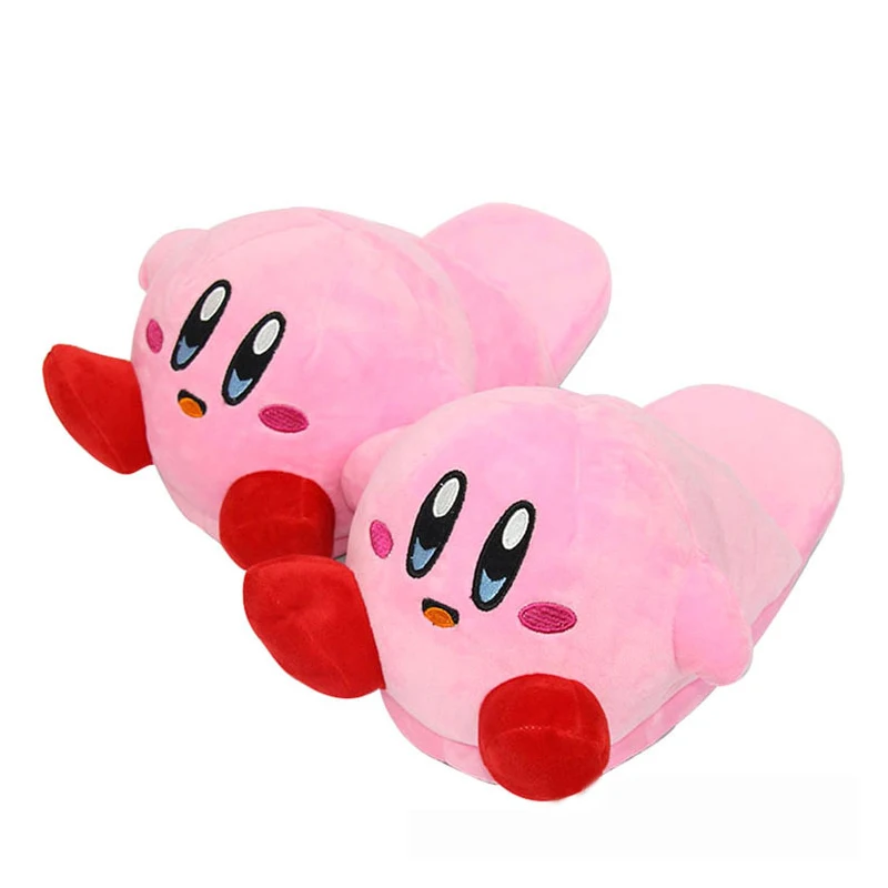 

Anime Star Kirby Plush Toys Cartoon Stuffed Slippers Half Pack Heel Plushie Shoes Kawaii Cute Soft Cotton Toy Christmas Gift