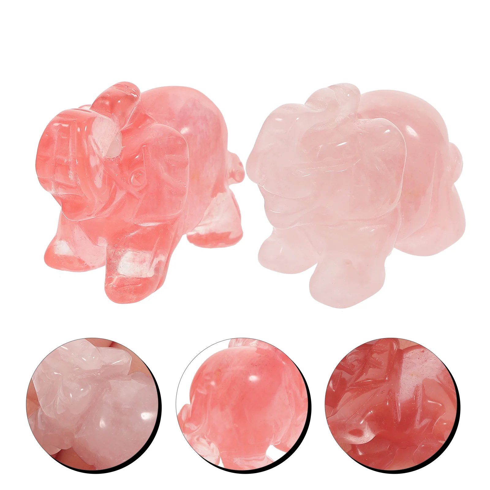 

Elephant Statue Crystal Sculpture Ornament Elephatnt Figurine Figurines Luck Good Pocket Desktop Mini Decor Amulet Gift Business