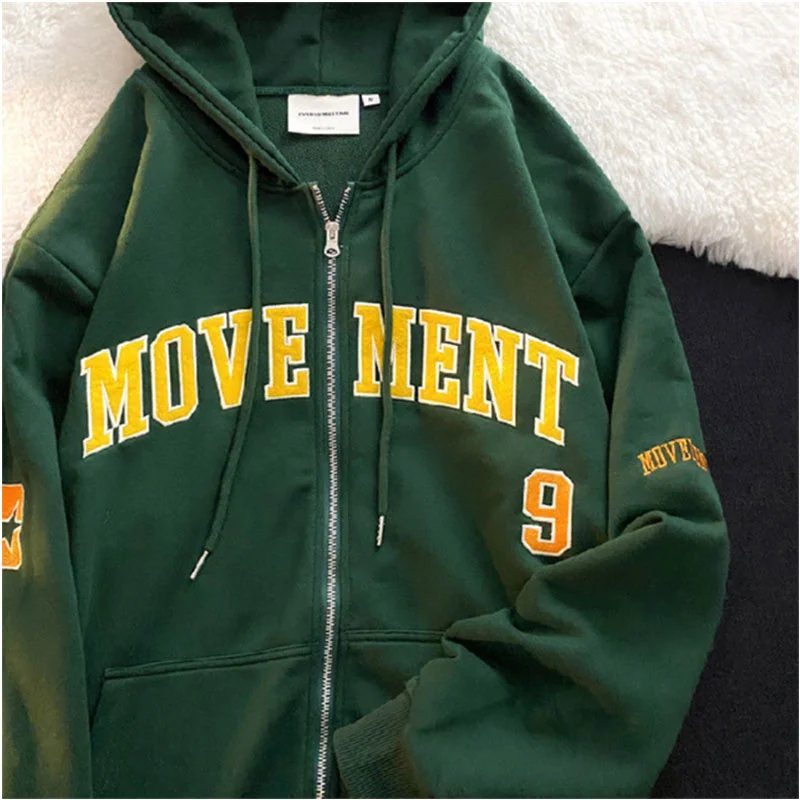 

Hoodies Print Women New Casual Letter Streetwear Vintage Autumn Y2K Simple Top Thin ins College gothic Korean