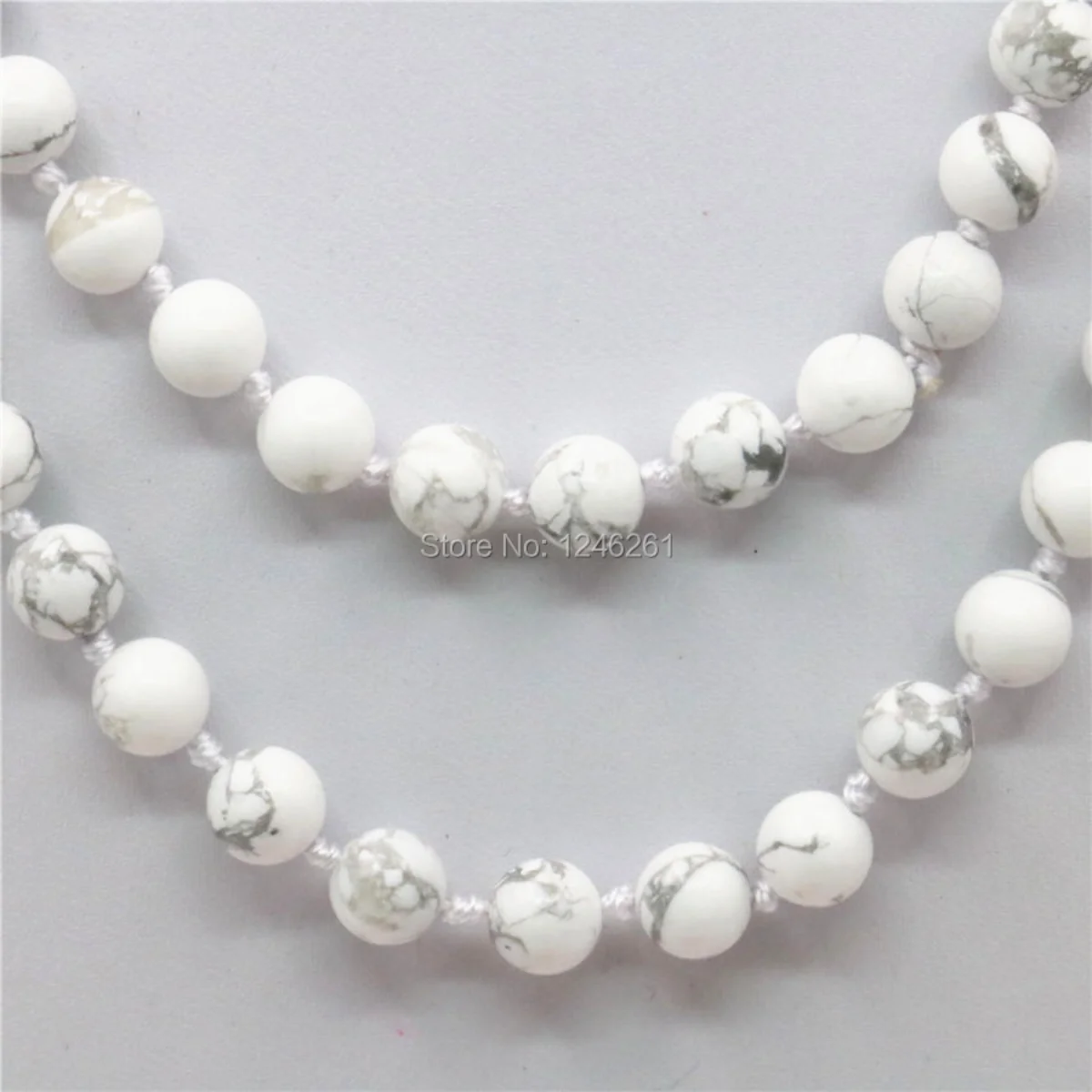 

8mm Natural White Turkey Turquoise Stone Beads Necklace Girl Christmas Fashion Jewelry Making Design Gifts for Girl Women 36inch
